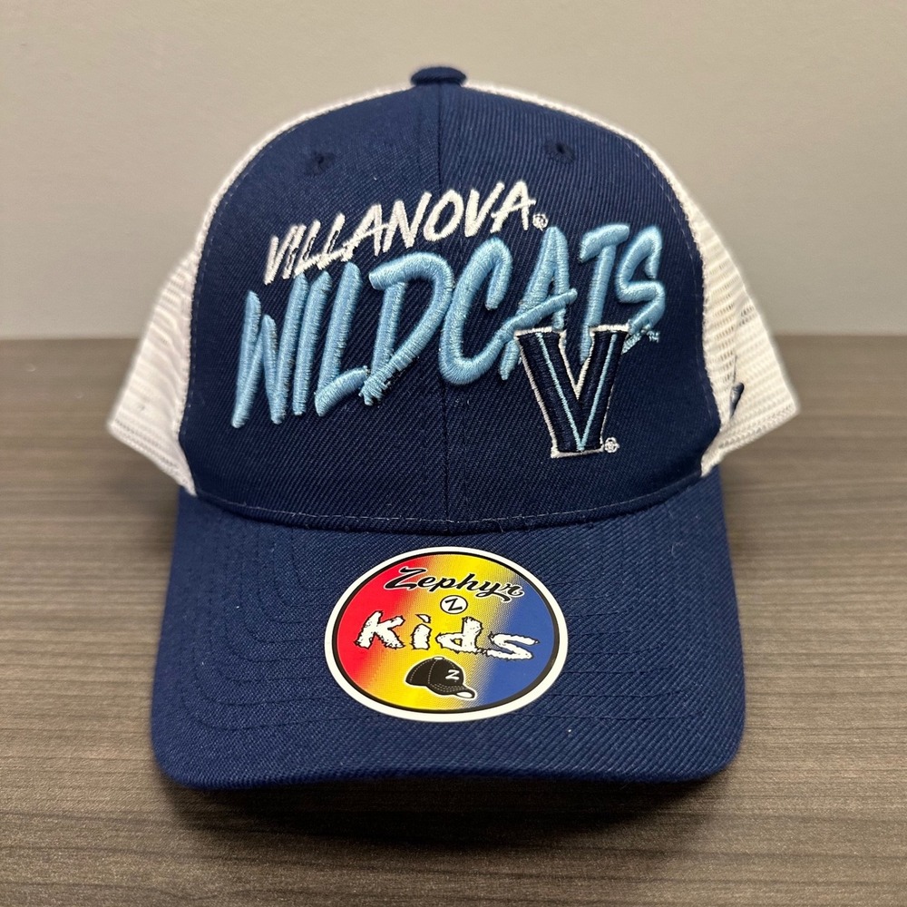 New Zephyr Villanova Wildcats Youth Trucker Hat Navy Blue Snapback Cap